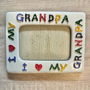 I Love My Grandpa Picture Frame 3.5x5 Photo Vintage Primary Color Raised Letters